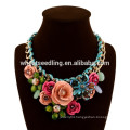 2015 newest design trendy colorful flower women's boho wholesale necklace